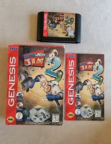 EARTHWORM JIM 2 SEGA GENESIS COMPLETE IN BOX
