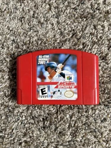All-Star Baseball 2001 Nintendo 64 N64 Game Red Cartridge Tested & Working Clean