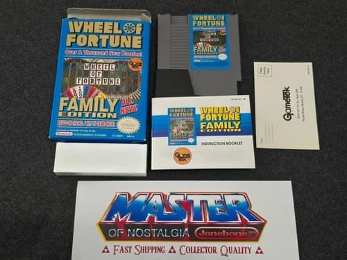 NES Nintendo WHEEL OF FORTUNE FAMILY EDITION Complete CIB Box Game