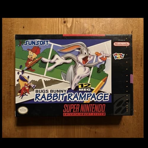 Sunsoft Bugs Bunny Rabbit Rampage for Super Nintendo SNES CIB