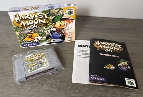 Harvest Moon 64 - Nintendo 64 N64 Complete In Box CIB w/manual VG Condition