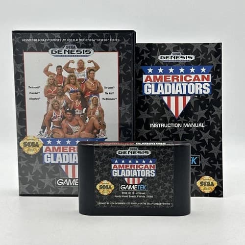 Sega Genesis American Gladiators Complete w/ Manual CIB TESTED