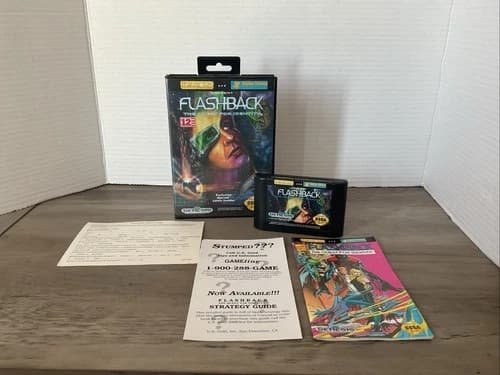 FLASHBACK THE QUEST FOR IDENTITY VIDEO GAME SEGA GENESIS 1993 COMPLETE!