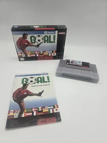 Goal! Super Nintendo SNES Entertainment System 1992 CIB With Manual, Working