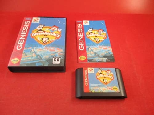 Animaniacs (Sega Genesis, 1994) COMPLETE w/ Box manual game WORKS! #Q1