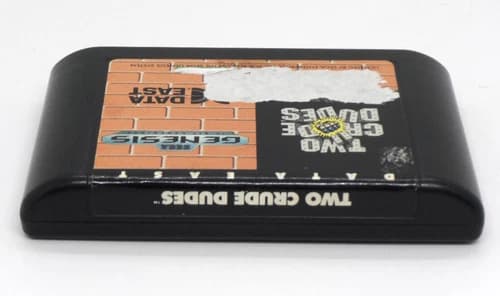 Two Crude Dudes (Sega Genesis, 1991) Authentic Cartridge Only Tested. Label Torn