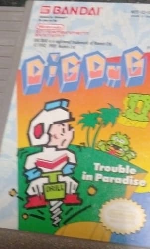 Bandai Dig Dug II: Trouble in Paradise Nintendo NES Game Cartridge