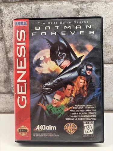 Batman Forever SEGA Genesis CIB Complete w/ Box Manual, Working