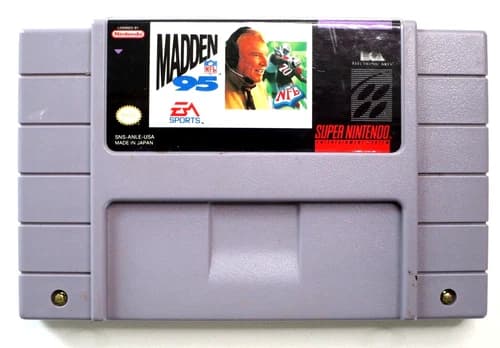 Madden NFL 1995 Super Nintendo SNES Vintage Football Video Game Cartridge