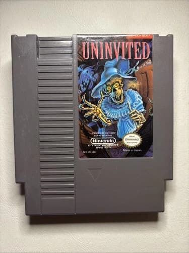 Uninvited Nintendo NES Cart, 1991 Rare Game, Tested Working