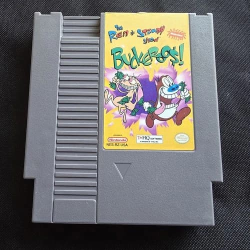 The Ren and Stimpy Show: Buckeroos! (Nintendo NES) Game Cart Tested - Authentic
