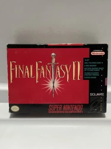 Final Fantasy II 2 - Super Nintendo SNES - CIB w/ REG CARD - EXCELLENT