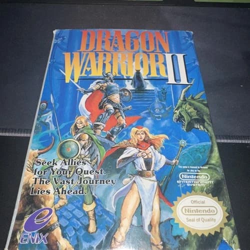 Dragon Warrior 2 Nintendo NES, Complete with Map, 1990 Edition