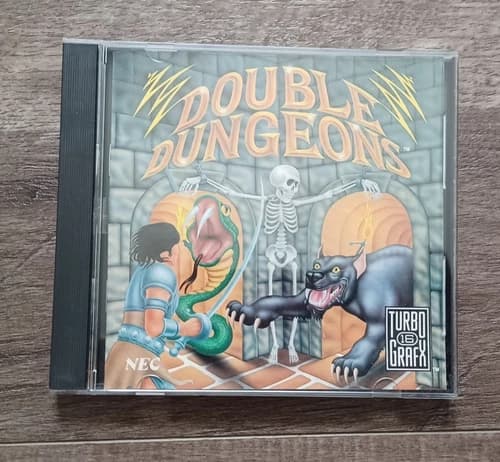 DOUBLE DUNGEONS (Turbo Grafx 16, 1989) CIB Complete Hu-Card Manual Case Sleeve!