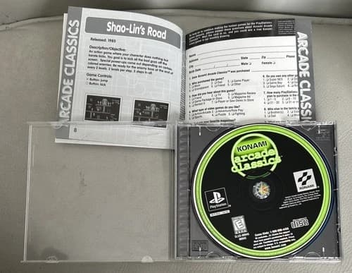 Konami Arcade Classics PlayStation 1, PS1 1999) CIB w/reg. Few Light Scratches