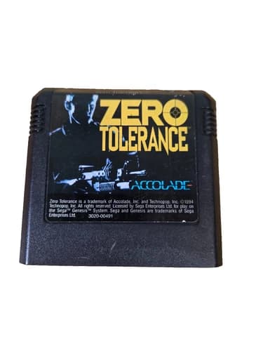Zero Tolerance (Sega Genesis, 1994) Cartridge Only - Tested