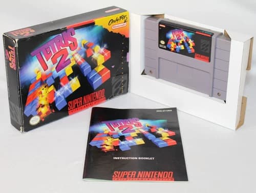 Tetris 2 SNES Super Nintendo Complete CIB! Authentic! Good Condition! Nice!