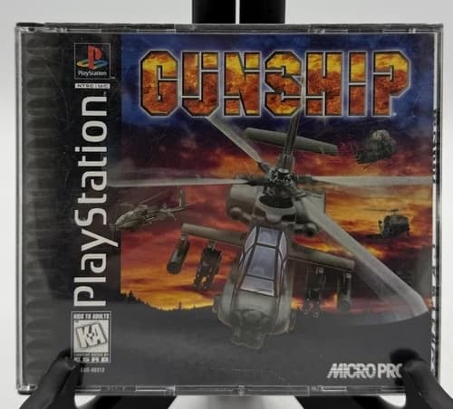 Gunship PS1 PlayStation 1 Complete CIB W/ Manual. Tested Black Label