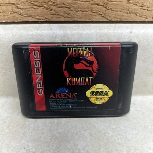 Mortal Kombat (Sega Genesis, 1993) Authentic Tested Working Cart Only
