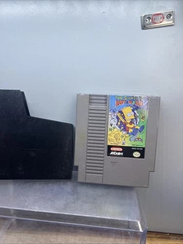 Vintage NES Game The Simpsons Bart vs The World Authentic Tested W Protector