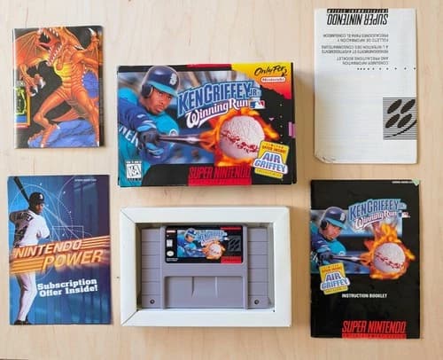 Ken Griffey Jr.'s Winning Run SNES Complete CIB Great Condition w/ RARE INSERT!