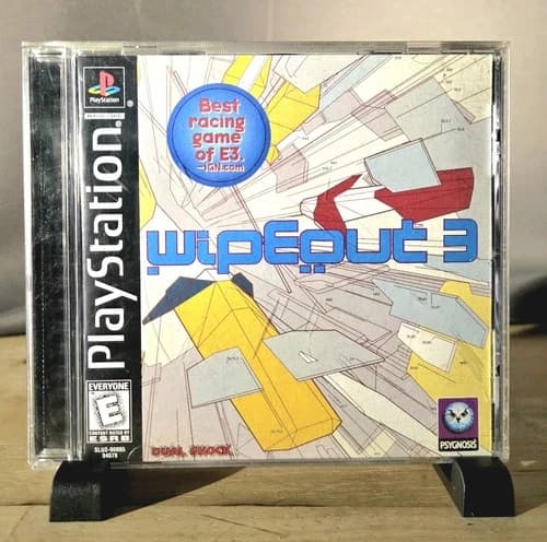 Wipeout 3 Sony PS1 Playstation 1 Tested CIB Reg Card Tested Black Label