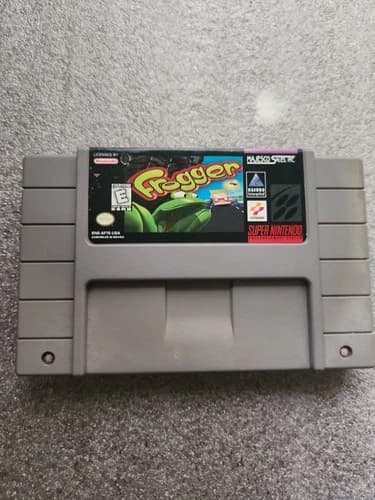 Frogger SNES Video Game Cartridge Tested & Authentic + Free Mystery Mario Pin