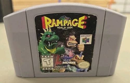 Rampage World Tour (Nintendo 64, 1997) Authentic - N64