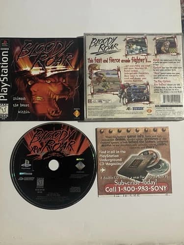 Bloody Roar (Sony PlayStation 1, 1998) PS1 Game Hudson Soft Complete CIB Tested