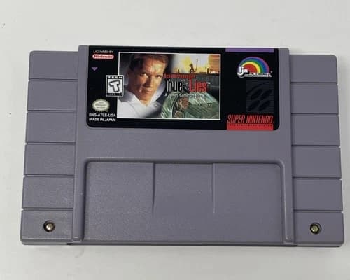 True Lies SNES Cartridge Only Nintendo - Nice Label - Authentic - Cleaned
