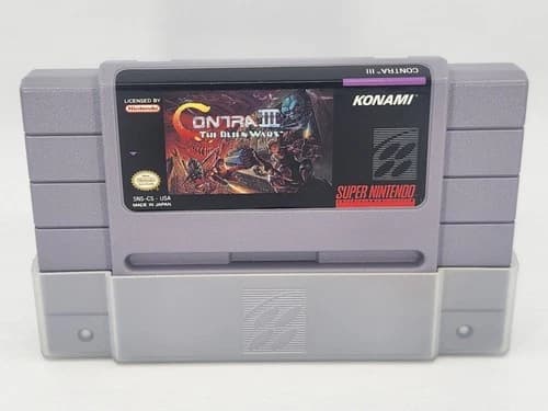*Contra 3 III: The Alien Wars -SNES Authentic 1992 Tested & Working - Cart Only*