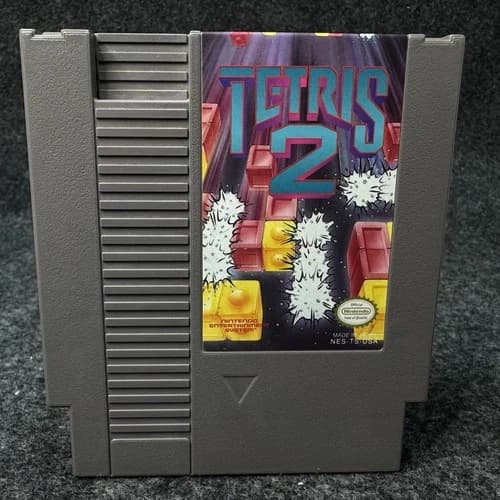 Nintendo NES Tetris 2 Cartridge Authentic Tested Retro Puzzle Game