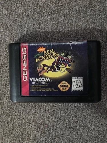 Aaahh!!! Real Monsters Sega Genesis Game Cartridge Only Tested Works Authentic