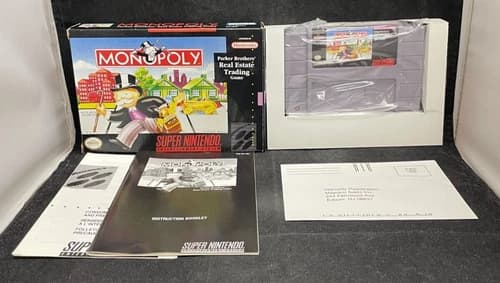 Monopoly (Super Nintendo/SNES) Complete CIB w/Reg Card Tested