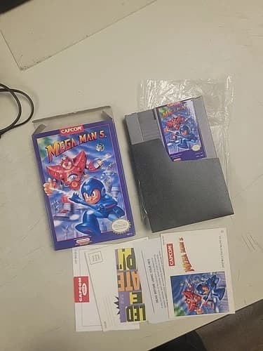 NES Mega Man 5 (Nintendo Entertainment System, 1992) CIB