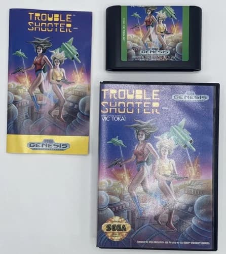 Trouble Shooter (Sega Genesis, 1991) COMPLETE w/ Box manual game