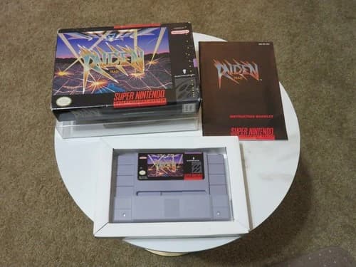 🔥 RAIDEN TRAD - SNES Super Nintendo Complete In Box CIB, Tested Working RARE 🔥
