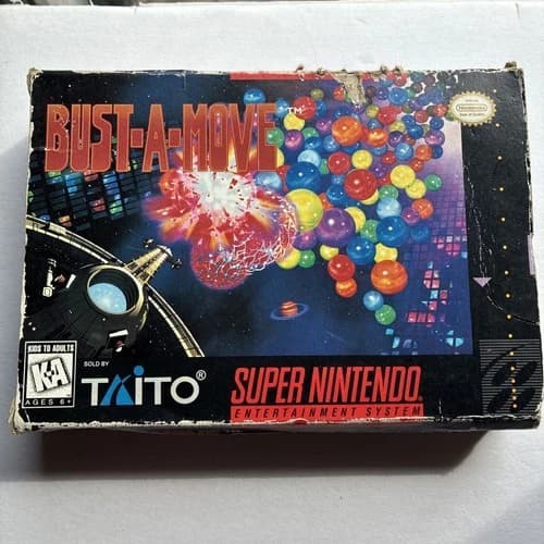 Bust-A-Move (Super Nintendo Entertainment System, 1995) CIB Uncommon Rough Box