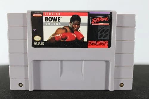 AUTHENTIC Super Nintendo (SNES): Riddick Bowe Boxing Cartridge ONLY Tested