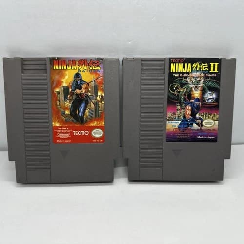 NES Ninja Gaiden 1 & 2 Nintendo Entertainment System Cleaned & Tested