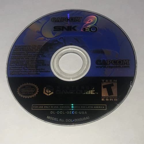 Capcom vs SNK 2 EO Nintendo GameCube 2001 disc only tested