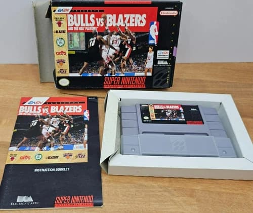 Bulls Vs Blazers Super Nintendo SNES in Box w/ Manual