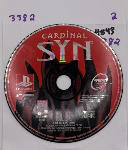 Cardinal Syn (Sony PlayStation 1, 1998) DISC ONLY PS1 No Tracking #3382