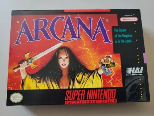 HAL America Arcana SNES Complete in Box w/ Manual NTSC-U/C Role Playing