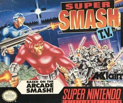 Super Smash T.V. 1992 Cart, Box And Manual, Super Nintendo Entertainment System