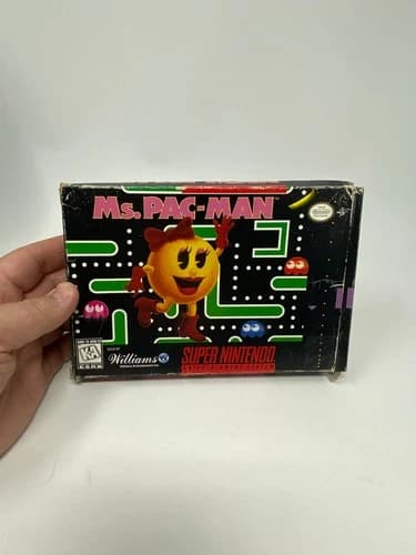 Ms. Pac-Man (SNES) CIB w/ Game, Box, Manual Authentic Tested READ