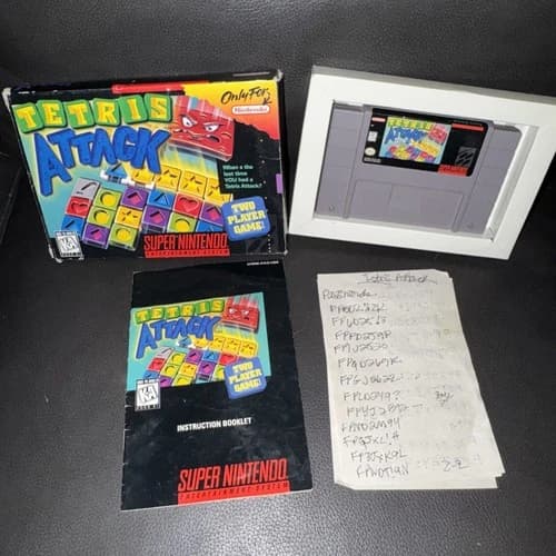 Tetris Attack (SNES) Super Nintendo CIB Complete Box 1996 RARE