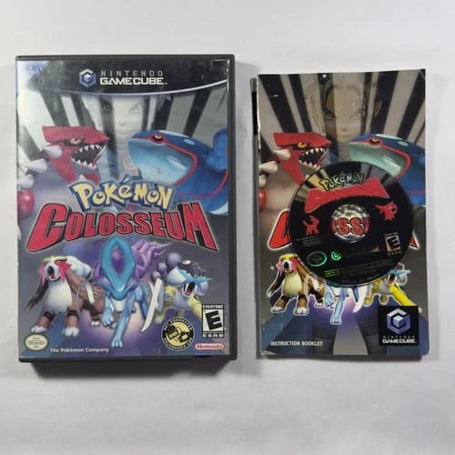 Pokemon Colosseum Nintendo GameCube Complete CIB Black Label Tested & Works 2004