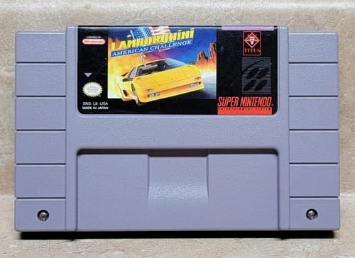 Lamborghini American Challenge Super Nintendo SNES AUTHENTIC Tested Video Game