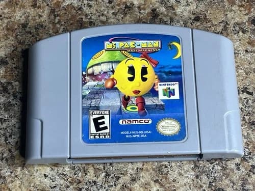Ms. Pac-Man Maze Madness (Nintendo 64) Authentic Tested N64 Game Cartridge